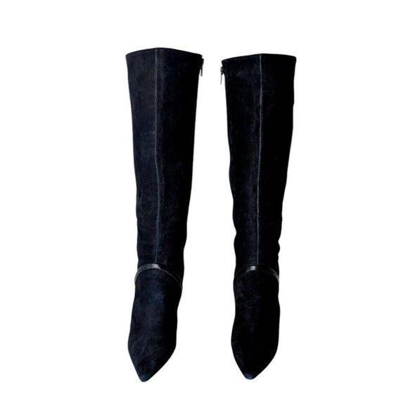 BLEECKER & BOND Maya Black Suede Knee High Boot Size 6.5M - Picture 4 of 9